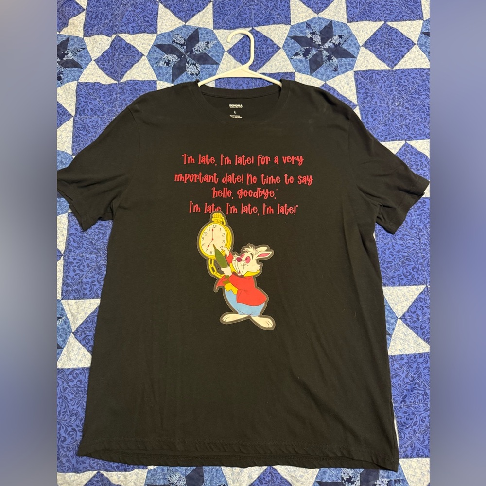 Custom Alice in Wonderland Black T-Shirt